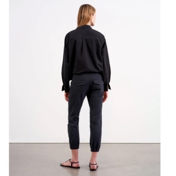 Nili Lotan | Women's Navy Blue Tie Waist Nolan Ankle Pants Drop Crotch Size 4 - Picture 2 of 13